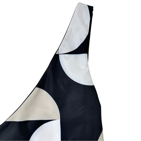 NWT Baiia Black White Gray Geometric Reversible One Shoulder One Piece Swimsuit - Picture 3 of 8